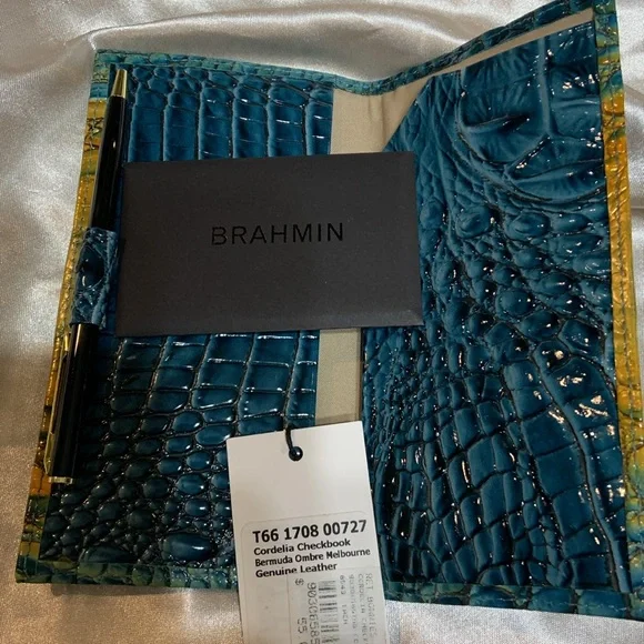Brahmin Purse-Small “Ashley” Bermudan Ombre-Checkbook included - Picture 7 of 8